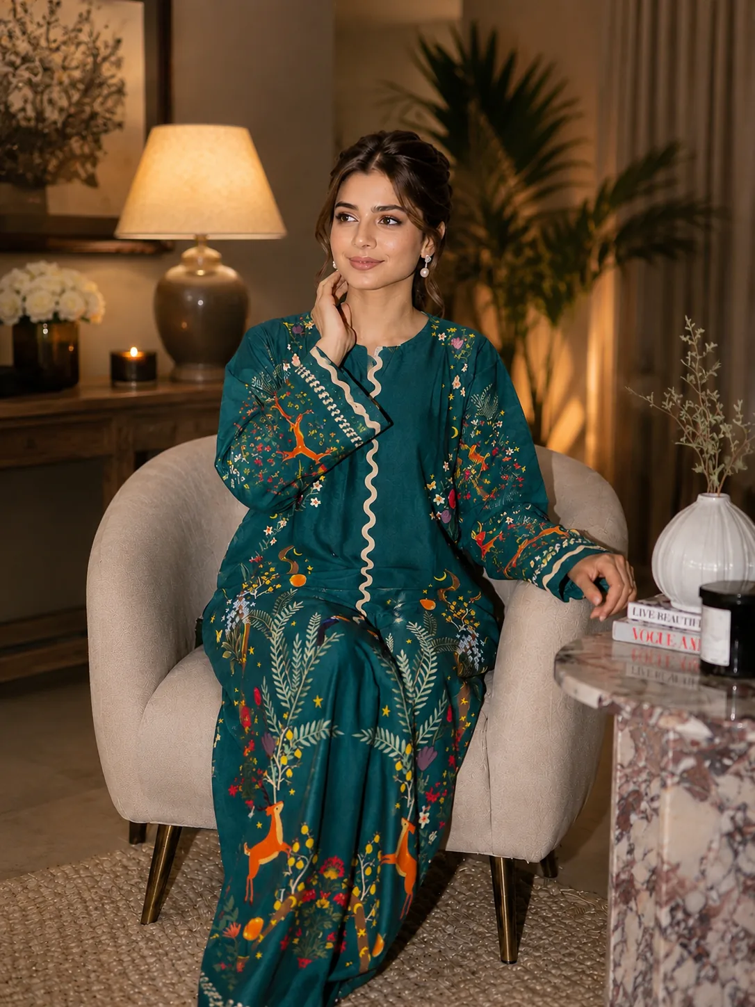 Reshyle 2 Piece category - green kaftan